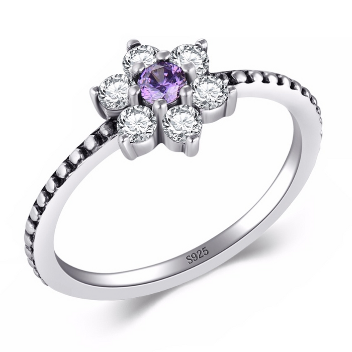 Violet Sterling Silver Ring