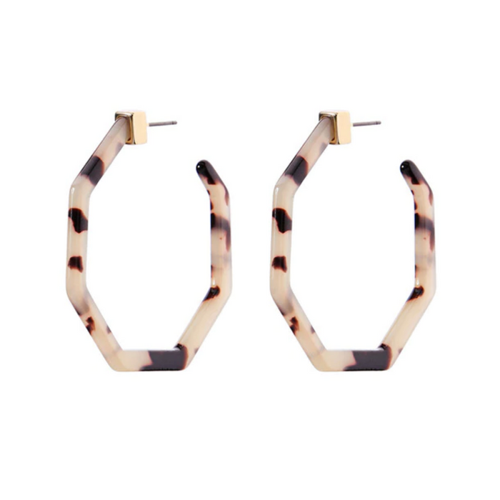 Geometric Tortoise Hoop Earrings